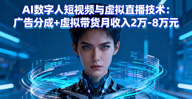 （16148期）AI数字人短视频与虚拟直播技术：广告分成+虚拟带货月收入2万-8万元_生财有道创业项目网-生财有道