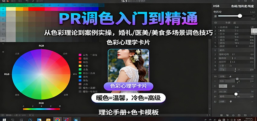 PR调色入门到精通:从色彩理论到案例实操,婚礼/医美/美食多场景调色技巧_生财有道创业网-生财有道