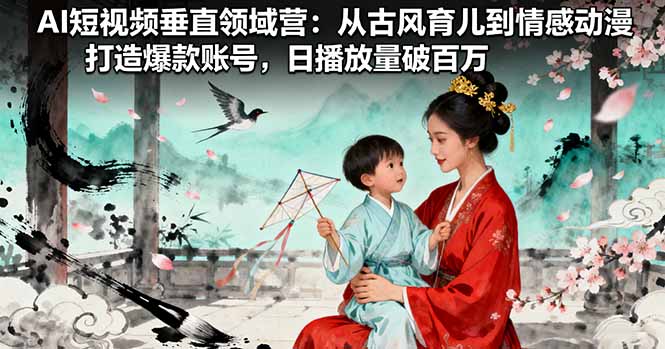 （16195期）AI短视频垂直领域营：从古风育儿到情感动漫，打造爆款账号,日播放量破百万_生财有道创业项目网-生财有道