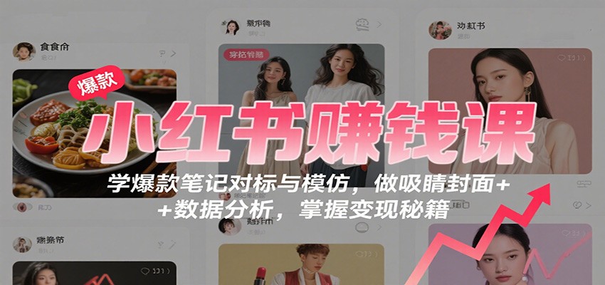 小红书赚钱课：学爆款笔记对标与模仿，做吸睛封面 + 数据分析，掌握变现秘籍_生财有道创业网-生财有道