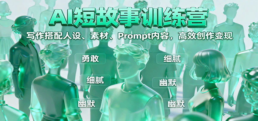 AI短故事训练营：写作搭配人设、素材、Prompt内容，高效创作变现_生财有道创业网-生财有道