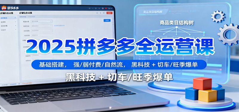 2025拼多多全运营课:基础搭建,强/弱付费/自然流,黑科技 + 切车/旺季爆单_生财有道创业网-生财有道