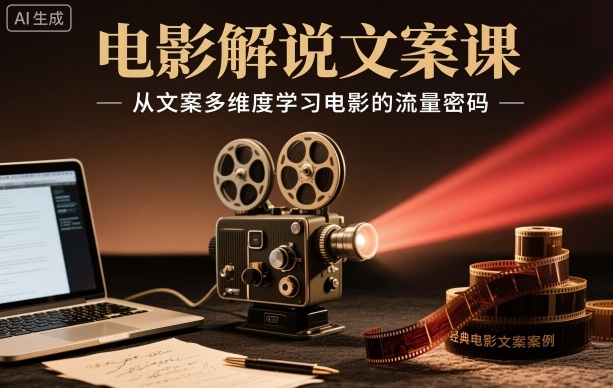 电影解说文案课,从文案多维度学习电影的流量密码——生财有道创业项目网-生财有道