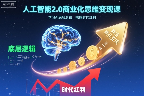 人工智能2.0商业化思维变现课，学习AI底层逻辑，把握时代红利——生财有道创业项目网-生财有道