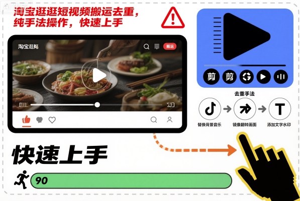 淘宝逛逛短视频搬运去重,纯手法操作,快速上手——生财有道创业项目网-生财有道