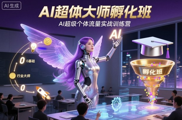 AI超体大师孵化班,AI超级个体流量实战训练营——生财有道创业项目网-生财有道