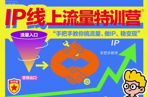 IP线上流量特训营，手把手教你搞流量、做IP、稳变现——生财有道创业项目网-生财有道