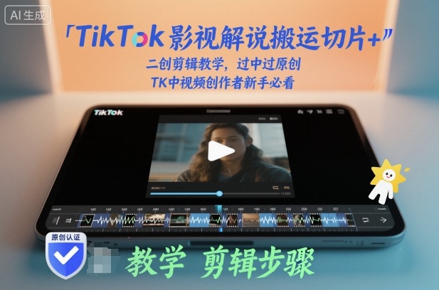 TikTok影视解说搬运切片+二创剪辑教学，过中过原创，TK中视频创作者新手必看——生财有道创业项目网-生财有道