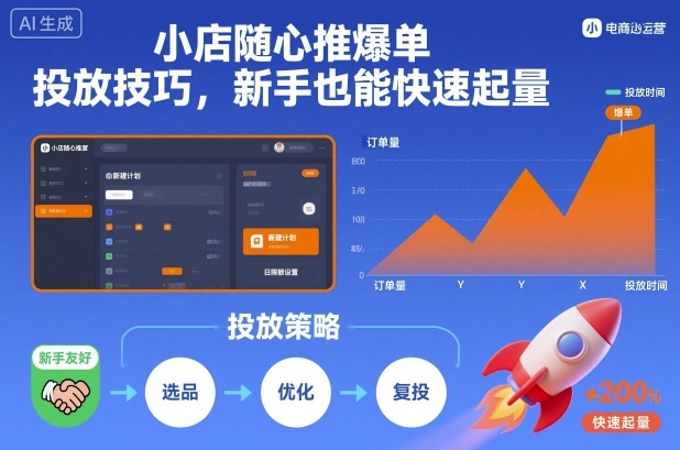 小店随心推爆单投放技巧，新手也能快速起量——生财有道创业项目网-生财有道