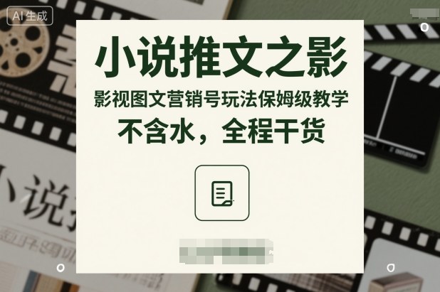 小说推文之影视图文营销号玩法保姆级教学,不含水,全程干货——生财有道创业项目网-生财有道