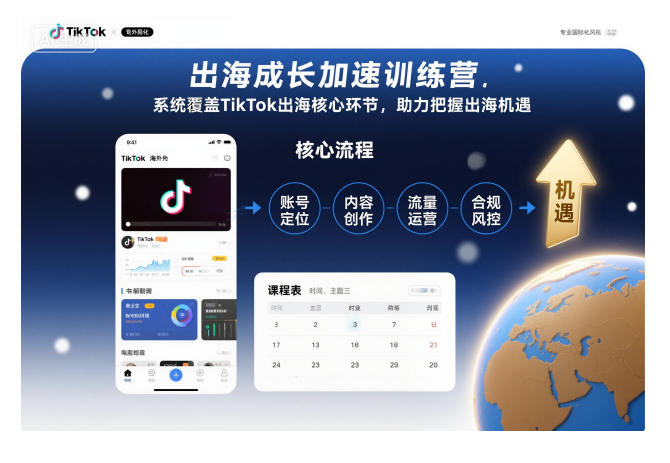 出海成长加速训练营，系统覆盖TikTok出海核心环节，助力把握出海机遇（更新）——生财有道创业项目网-生财有道