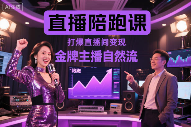 直播陪跑课，金牌主播自然流打爆直播间，复制高变现玩法——生财有道创业项目网-生财有道