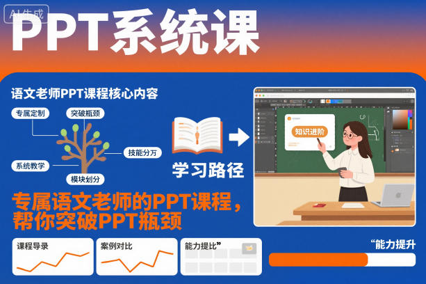 PPT系统课,专属语文老师的PPT课程,帮你突破PPT瓶颈——生财有道创业项目网-生财有道