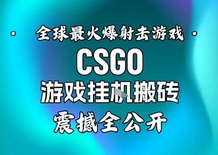 【年底大揭秘】基于全球最火爆的射击CSGO游戏挂G搬砖，日入5张+，震撼公开——生财有道创业项目网-生财有道