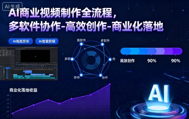 AI商业视频制作全流程，多软件协作-高效创作-商业化落地——生财有道创业项目网-生财有道