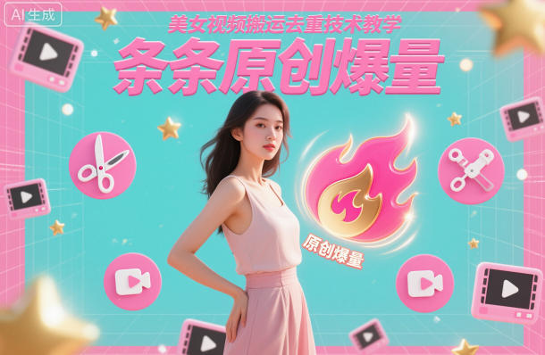 美女视频搬运去重技术教学，条条原创爆量——生财有道创业项目网-生财有道