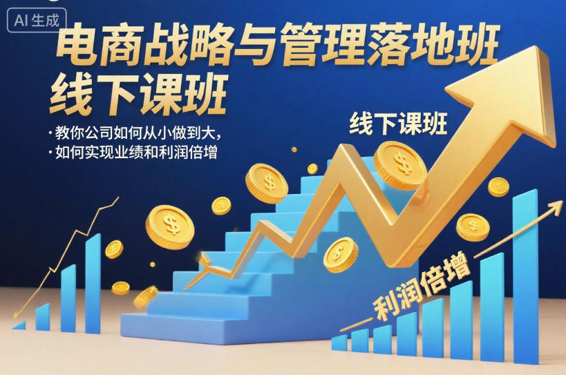 电商战略与管理落地班线下课，教你公司如何从小做到大，如何实现业绩和利润倍增【录音】——生财有道创业项目网-生财有道