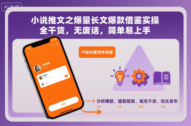 小说推文之爆量长文爆款借鉴实操，全干货，无废话，简单易上手——生财有道创业项目网-生财有道