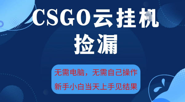 CSGO云挂G全自动捡漏,最新独家玩法,无需电脑操作,新手小白日入5张+【揭秘】——生财有道创业项目网-生财有道