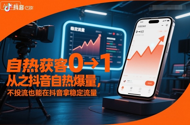 自热获客从0到1之抖音自热爆量,不投流也能在抖音拿稳定流量——生财有道创业项目网-生财有道