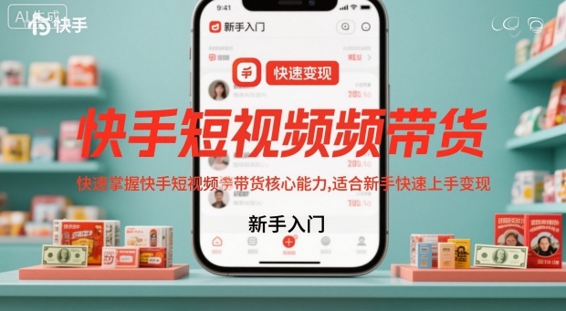 快手短视频带货，快速掌握快手短视频带货核心能力，适合新手快速上手变现——生财有道创业项目网-生财有道