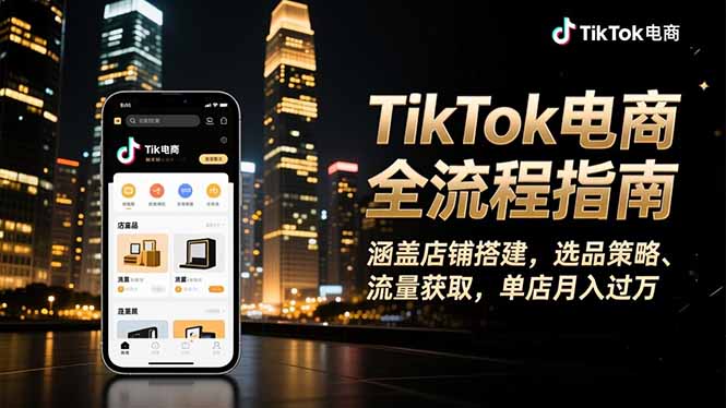 (16524期)TikTok电商全流程指南,涵盖店铺搭建、选品策略、流量获取,单店月入过万_生财有道创业项目网-生财有道