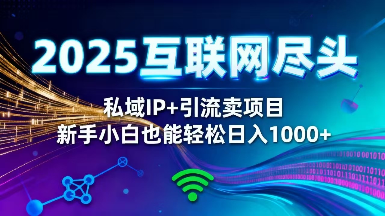 (16485期)2025网创尽头王炸项目!私域 IP + 精准引流,新手小白在家躺赚日入 1000+_生财有道创业项目网-生财有道