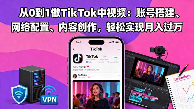(16461期)从0到1做TikTok中视频:账号搭建、网络配置、内容创作,轻松实现月入过万_生财有道创业项目网-生财有道
