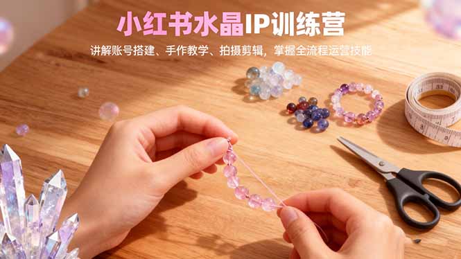 (16475期)小红书水晶IP训练营,讲解账号搭建、手作教学、拍摄剪辑,全流程运营技能_生财有道创业项目网-生财有道