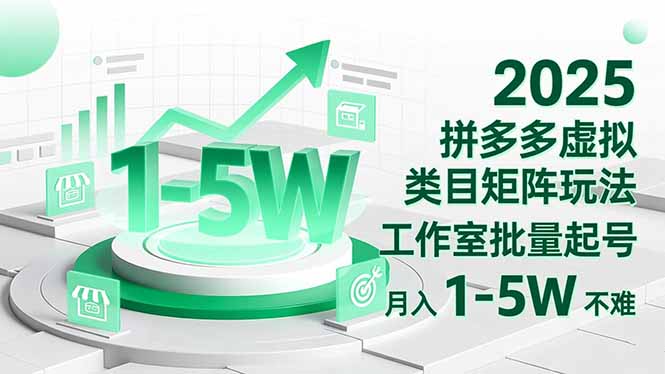 （16548期）2025 拼多多虚拟类目矩阵玩法，工作室批量起号，月入 1-5W 不难_生财有道创业项目网-生财有道