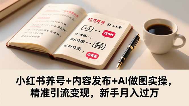 (16498期)小红书养号+内容发布+AI做图实操,精准引流变现,新手月入过万_生财有道创业项目网-生财有道