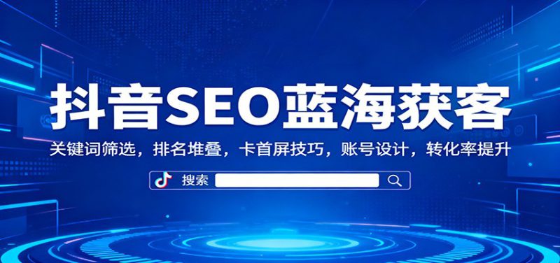 抖音SEO蓝海获客：关键词筛选，排名堆叠，卡首屏技巧，账号设计，转化率提升_生财有道创业网-生财有道