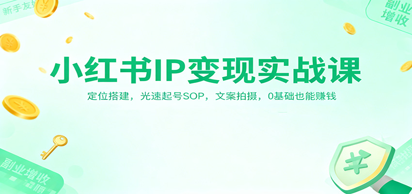 小红书IP变现实战课：定位搭建，光速起号SOP，文案拍摄，0基础也能赚钱_生财有道创业网-生财有道