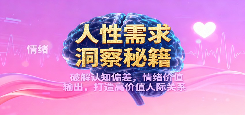 人性需求洞察秘籍，破解认知偏差，情绪价值输出，打造高价值人际关系_生财有道创业网-生财有道
