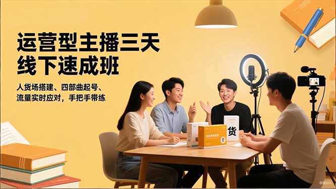 （16630期）运营型主播三天线下班，人货场搭建,四部曲起号,流量实时应对，手把手带练_生财有道创业项目网-生财有道