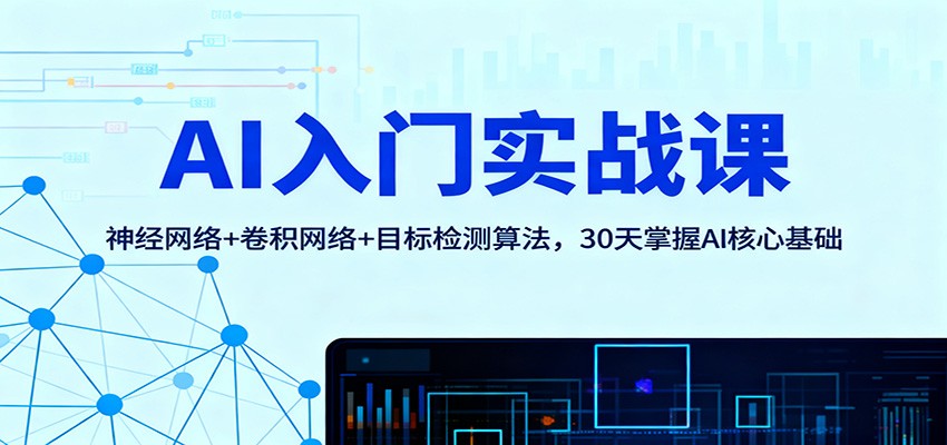 AI入门实战课:神经网络+卷积网络+目标检测算法,30天掌握AI核心基础_生财有道创业网-生财有道