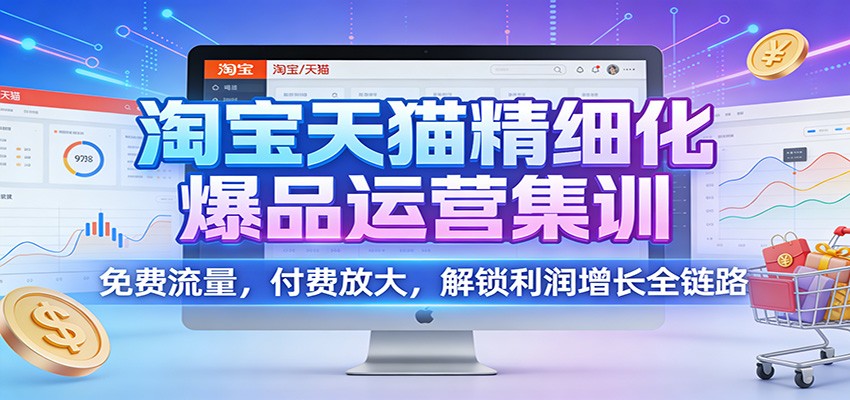 淘宝天猫精细化爆品运营集训:免费流量,付费放大,解锁利润增长全链路_生财有道创业网-生财有道