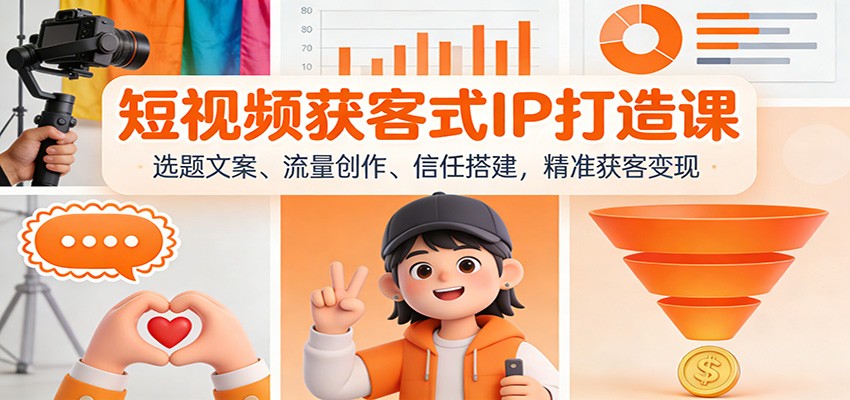 短视频获客式IP打造课:选题文案、流量创作、信任搭建,精准获客变现_生财有道创业网-生财有道