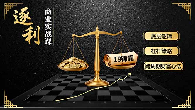(16753期)《逐 利》商业实战课,底层逻辑、杠杆策略、18锦囊,跨周期财富心法(更新)_生财有道创业项目网-生财有道
