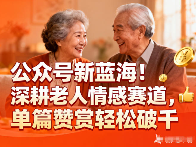 公众号新蓝海!深耕老人情感赛道,单篇赞赏轻松破1k——生财有道创业项目网-生财有道