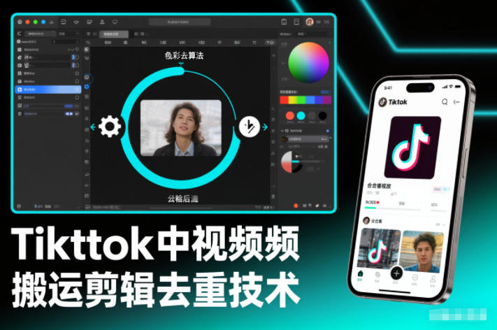 Tiktok中视频纯搬运剪辑去重技术,外来技术,自行测试——生财有道创业项目网-生财有道