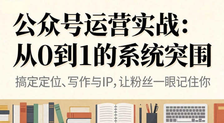 公众号运营实战,从定位到变现的全流程,从0到1的系统突围——生财有道创业项目网-生财有道