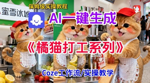 Coze扣子工作流一键生成胖橘猫打工短视频,保姆级实操搭建教学——生财有道创业项目网-生财有道
