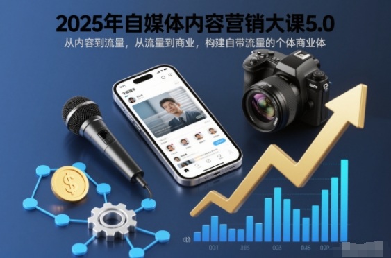 2025年自媒体内容营销大课5.0,从内容到流量,从流量到商业,构建自带流量的个体商业体——生财有道创业项目网-生财有道