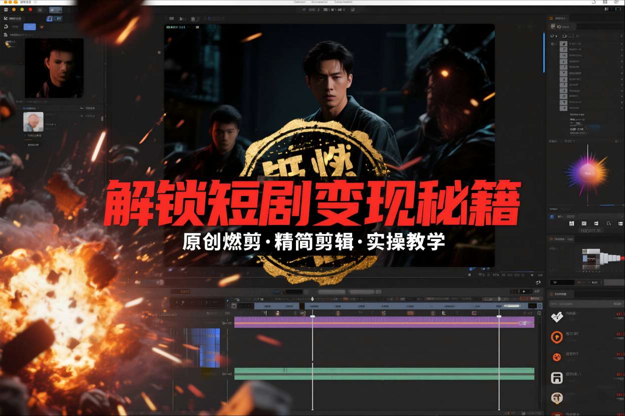 短剧拉新之原创燃剪精简剪辑实操课，解锁短剧变现秘籍——生财有道创业项目网-生财有道