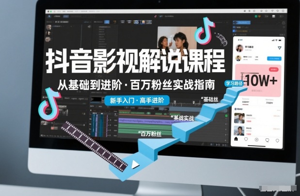 抖音百万粉丝影视解说课程，基础到进阶课，适合新手和进阶学习——生财有道创业项目网-生财有道
