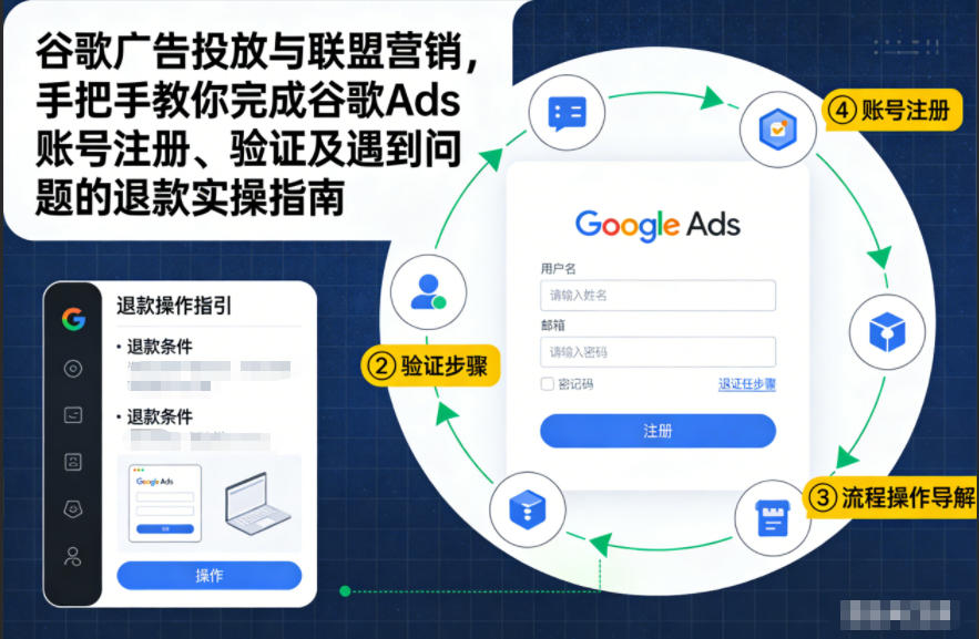 谷歌广告投放与联盟营销，手把手教你完成谷歌Ads账号注册、验证及遇到问题的退款实操指南——生财有道创业项目网-生财有道