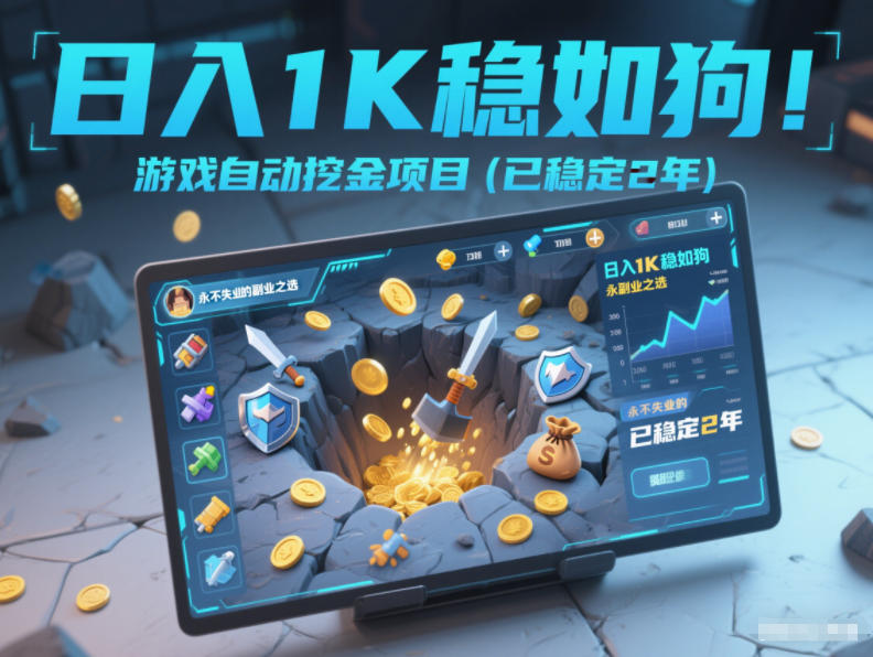 图片[1]-日入1K稳如狗！游戏自动挖金项目（已稳定2年），永不失业的副业之选【揭秘】——生财有道创业项目网-生财有道