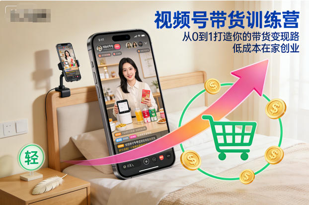 视频号带货训练营,从0到1打造你的带货变现路,低成本在家创业——生财有道创业项目网-生财有道