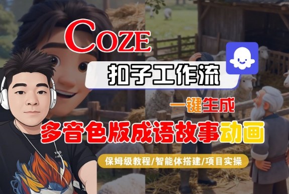 Coze扣子智能体工作流一键生成“多音色版成语故事“动画,全流程保姆级教学——生财有道创业项目网-生财有道